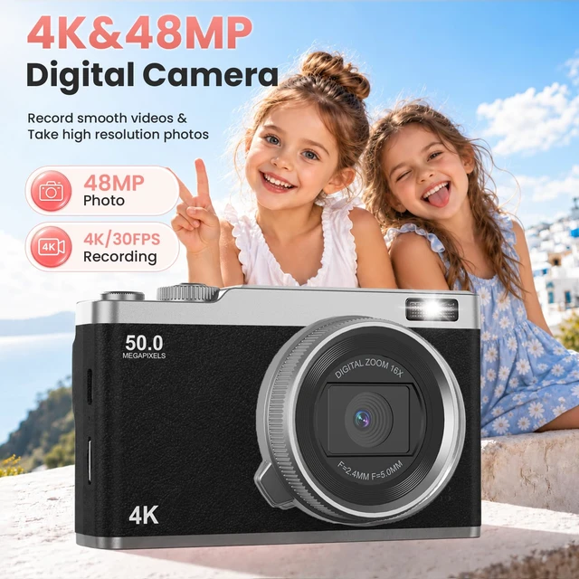 Alt view image 2 of 7 - Kids Digital Camera for Ages 6-15,Beginner Camera for Boys & Girls,Easy to Use Starter Camera with Flip Screen, Autofocus,Selfie & Video for Travel,School,Birthday, with SD Card