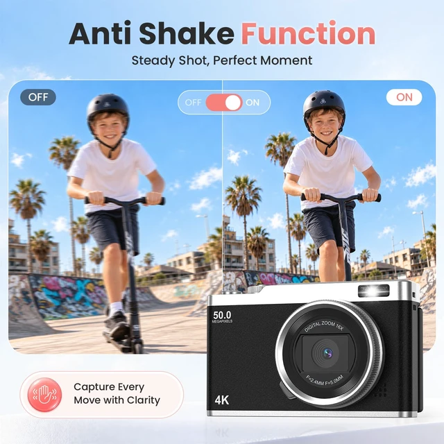 Alt view image 4 of 7 - Kids Digital Camera for Ages 6-15,Beginner Camera for Boys & Girls,Easy to Use Starter Camera with Flip Screen, Autofocus,Selfie & Video for Travel,School,Birthday, with SD Card