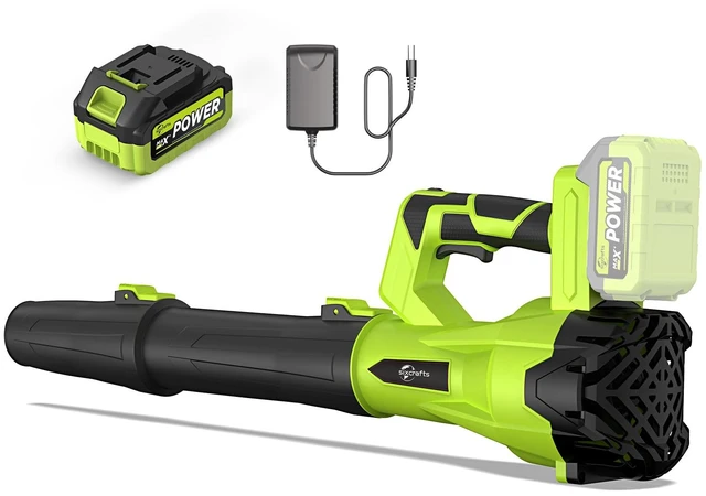 Main image of SIXCRAFTS Leaf Blower Cordless with 4.0Ah Battery and Charger, 420CFM Electric Blower with 6-Speed, 21V Lightweight Handheld for Lawn Yard Patio Leaves Dust Snow