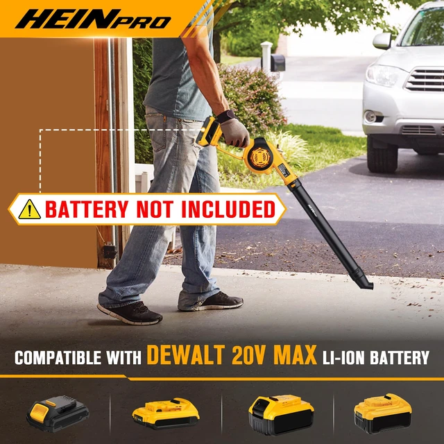 Alt view image 2 of 7 - HEINPRO Cordless Leaf Blower Compatible with Dewalt 20V Max Battery | 200MPH Small Electric Leaf Blower, 3 Speeds Mode, Lightweight, Battery Powered Leaf Blowers for Patio (Battery not Included)