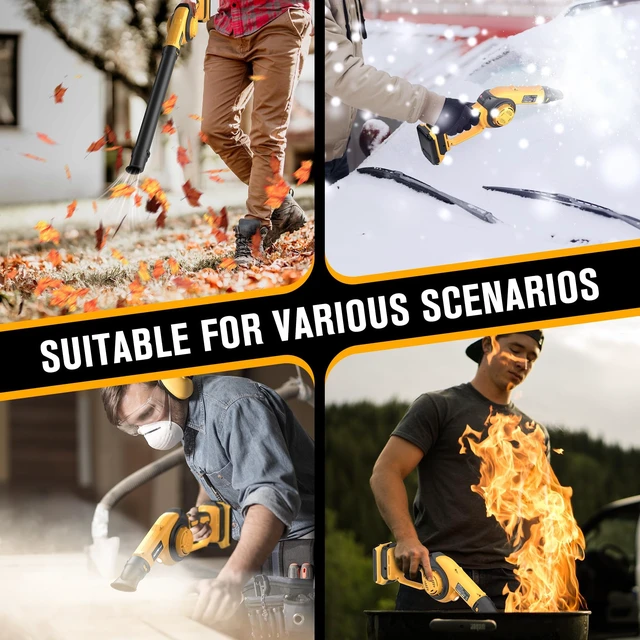 Alt view image 6 of 7 - HEINPRO Cordless Leaf Blower Compatible with Dewalt 20V Max Battery | 200MPH Small Electric Leaf Blower, 3 Speeds Mode, Lightweight, Battery Powered Leaf Blowers for Patio (Battery not Included)