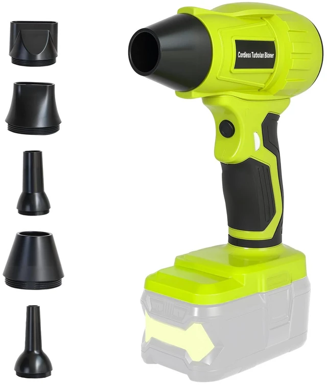Main image of 2026 Cordless Leaf Blower Brushless for Ryobi 18V Battery, Variable Speed Mini Leaf Blower Handheld Electric with 5 Attachments for Small Areas Precision Cleaning (No Battery)