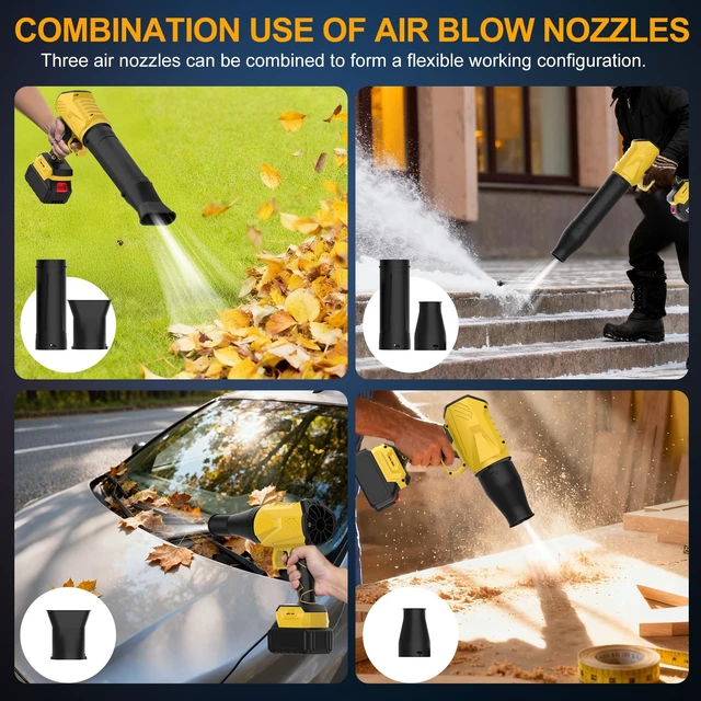 Alt view image 4 of 7 - YUANRAN Leaf Blower Cordless with Charger,500,000 RPM Turbo Jet Blower,Handheld Leaf Blowers for Lawn Care,Portable Lightweight Grass Blower for Yard, Patio & Outdoor Use