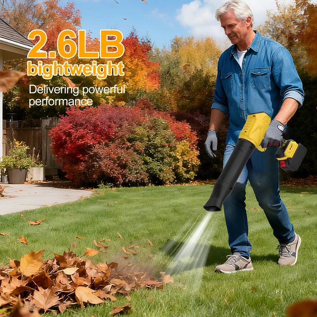 Alt view image 6 of 7 - YUANRAN Leaf Blower Cordless with Charger,500,000 RPM Turbo Jet Blower,Handheld Leaf Blowers for Lawn Care,Portable Lightweight Grass Blower for Yard, Patio & Outdoor Use