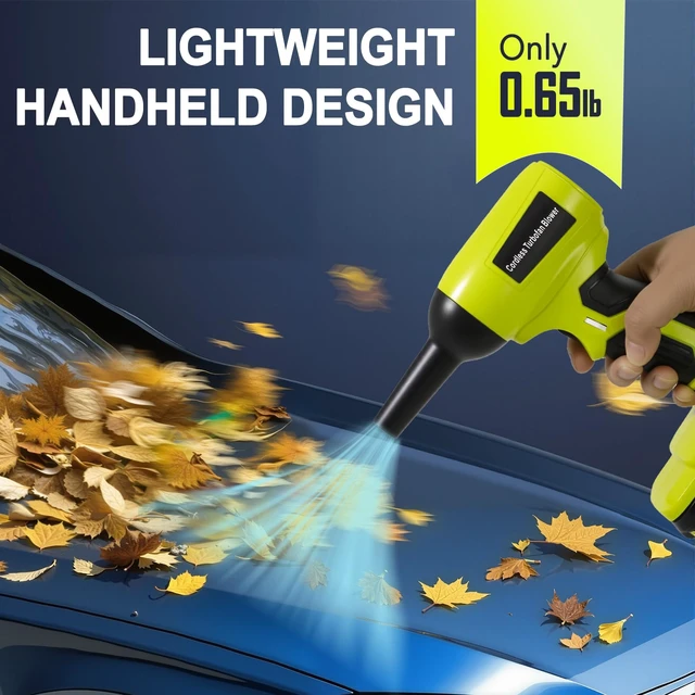 Alt view image 5 of 7 - 2026 Brushless Leaf Blower Cordless for Ryobi 18V Battery, Lightweight Electric Handheld Mini Blowers with 5 Attachments, Stepless Speed for Short, Quick Precision Cleanup(No Battery)