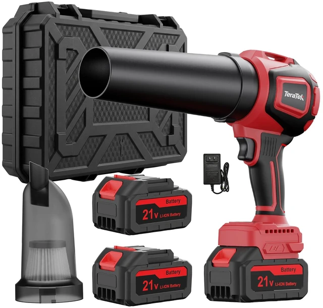 Main image of TeraTek Cordless Leaf Blower, Blow & Vacuum, Handheld Compact Small | 2X 21V 4.0Ah Batteries & 2 Nozzles with Storage Box, for Yard Lawn Care, Snow Removal, Water Drying, Dust Cleaning