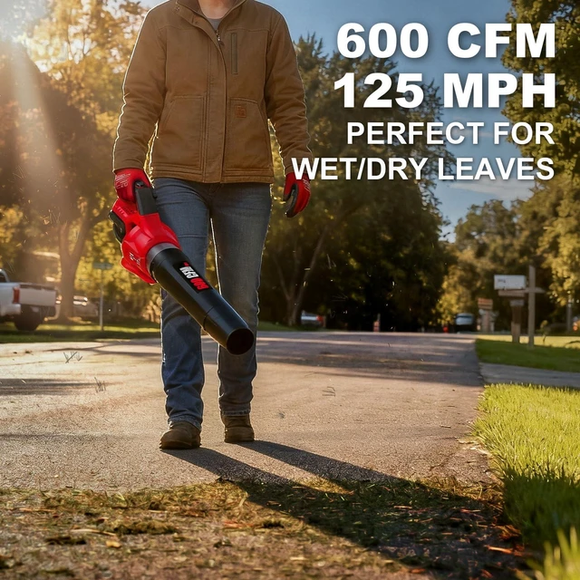 Alt view image 3 of 7 - 600 CFM Brushless Cordless Leaf Blower for Milwaukee M18 Battery, Bare Tool | 125MPH Wind Speed, Lightweight & Compact, Variable Speed Trigger with Turbo Mode, Battery Powered Handheld Blower