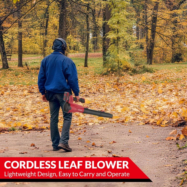 Alt view image 2 of 7 - Leaf Blower, Cordless Electric Leaf Blower with 2 Batteries and Charger, 6-Speed Regulation, Lightweight Cordless Blower for Blowing Leaves, Patio Cleaning, and Lawn Care and Dust Removal