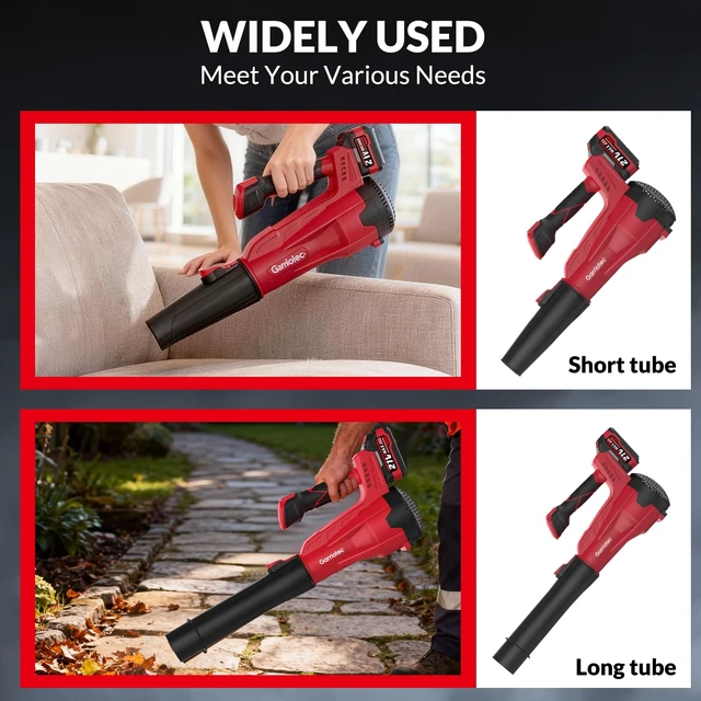 Alt view image 6 of 7 - Leaf Blower, Cordless Electric Leaf Blower with 2 Batteries and Charger, 6-Speed Regulation, Lightweight Cordless Blower for Blowing Leaves, Patio Cleaning, and Lawn Care and Dust Removal