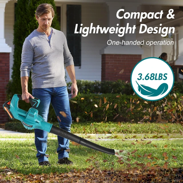 Alt view image 6 of 7 - RAXONE Leaf Blower Cordless, 20V 160 MPH Electric Leaf Blower | 2-Speed Handheld Blower/Grass Blower with 2.0Ah Battery & Charge, Lightweight, Ideal for Leaves, Dust & Snow on Yard/Patio