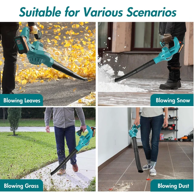 Alt view image 7 of 7 - RAXONE Leaf Blower Cordless, 20V 160 MPH Electric Leaf Blower | 2-Speed Handheld Blower/Grass Blower with 2.0Ah Battery & Charge, Lightweight, Ideal for Leaves, Dust & Snow on Yard/Patio