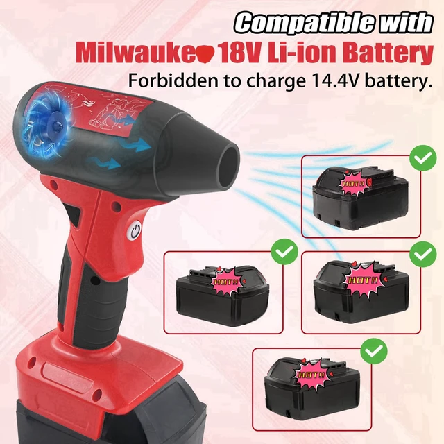 Alt view image 6 of 7 - TPDL Mini Jet Fan Blower Fit for Milwaukee 18V for M18 Battery Cordless Portable Handheld Power Fan for Blowing Cleaning Camping