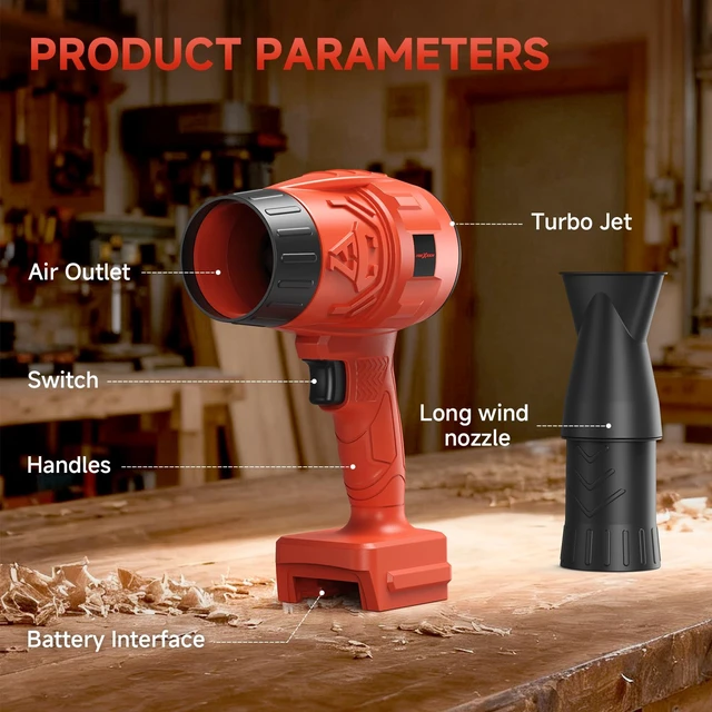 Alt view image 6 of 7 - Electric Leaf Blower Cordless for Milwaukee M18 Battery (No Battery) | Portable Leaf Blowers for Lawn Care Blowing Leaves and Dust; Battery-Powered Handheld Leaf Blower; Mini Jobsite Blower