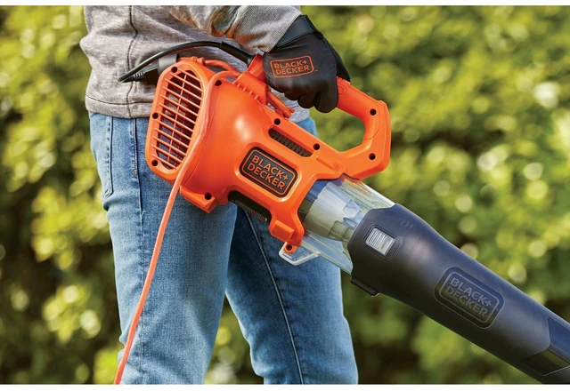 Alt view image 6 of 7 - BLACK + DECKER Electric Leaf Blower, Hand Held Blowers for Lawn Care, Up to 450 CFM and 140 MPH Power, Axial, Lightweight, Corded (BEBL750)