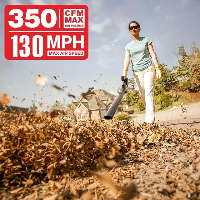 Alt view image 2 of 7 - MZK 20V Cordless Leaf Blower, Lightweight Electric Blower, Wine Red | Includes 2 x 4.0Ah batteries and charger for leaves, patio cleanup, dust, lawn care, and yard work.