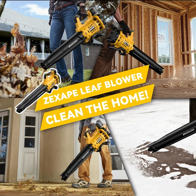 Alt view image 6 of 7 - ZEXAPE Cordless Leaf Blower for Dewalt Battery, 480 CFM Electric Blower with Brushless Motor, 6 Variable Speed Up to 130MPH, Digital Display Control Handheld Blower for Lawn Care, Yard(No Battery)
