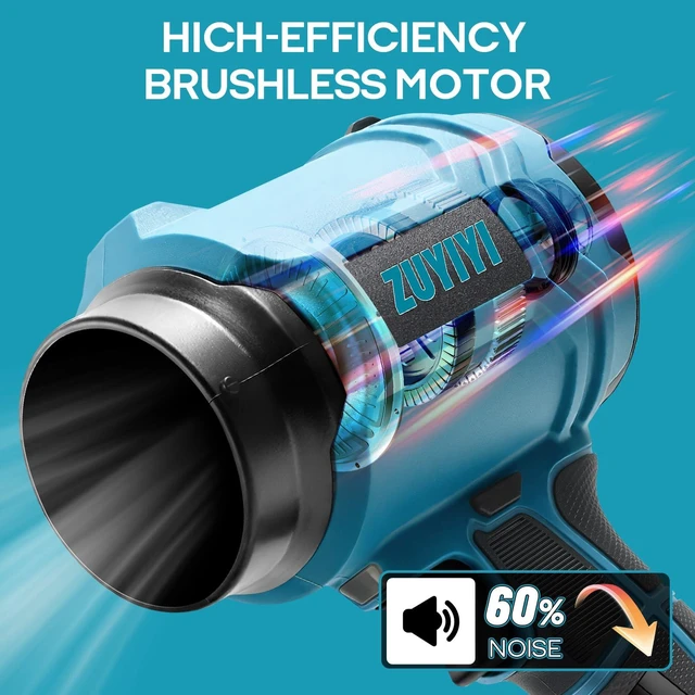 Alt view image 5 of 7 - ZUYIYI Cordless Mini Jet Dry Blower for Makita 18V Battery, Leaf Blower | 1200g Thrust, 40000 RPM, Brushless, 475 MPH, Variable Speed, Handheld Turbofan for Lawn Care, Patio Cleaning, Tool Only