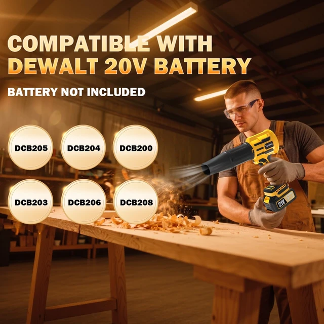Alt view image 2 of 7 - Handheld Cordless Leaf Blower Compatible with Dewalt 20V MAX Battery | (Tool Only) Lightweight Powered Blowers Portable Small Compact Mini Blower for Patio, Debris, Leaves & Snow Removal