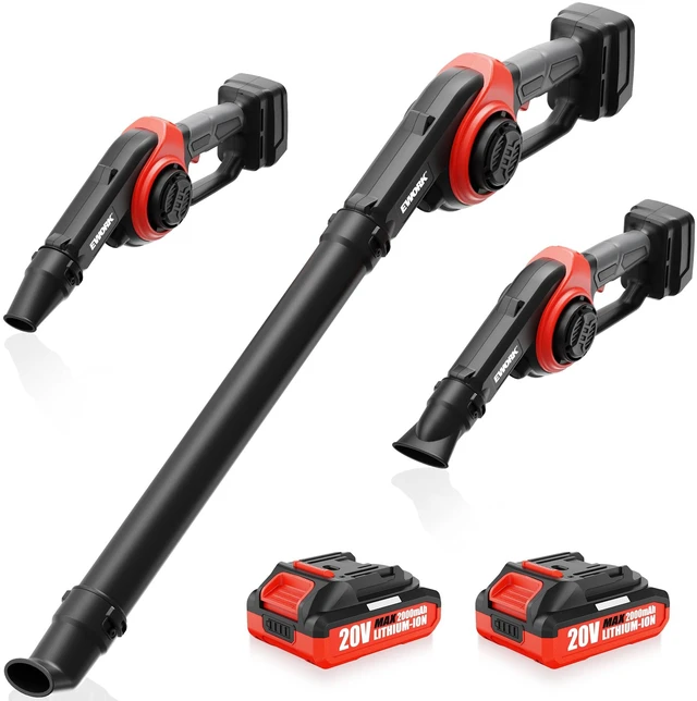 Main image of EWORK 20V Small Cordless Leaf Blower with 2 x 2.0Ah Battery and Charger | Lightweight Electric Leaf Blower 200MPH & 130CFM Battery Powered Mini Blowers for Lawn Care, Leaves Handheld Walkway & Patio