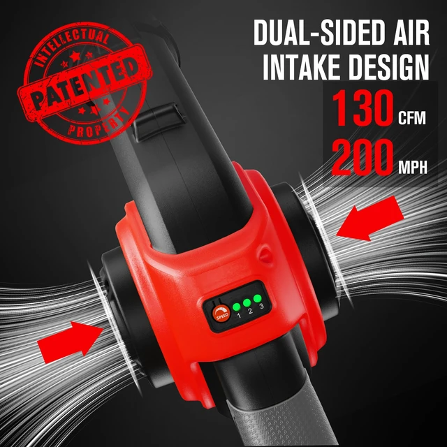 Alt view image 2 of 6 - EWORK 20V Small Cordless Leaf Blower with 2 x 2.0Ah Battery and Charger | Lightweight Electric Leaf Blower 200MPH & 130CFM Battery Powered Mini Blowers for Lawn Care, Leaves Handheld Walkway & Patio