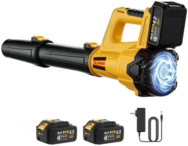 Main image of Leaf Blower Cordless - 680CFM Electric Leaf Blower with 2 * 4.0Ah Batteries and Charger, 2 Speed 21V Powerful Blowers for Garden Lawn Care Patio Blowing Leaves Dust Snow Gift for Men