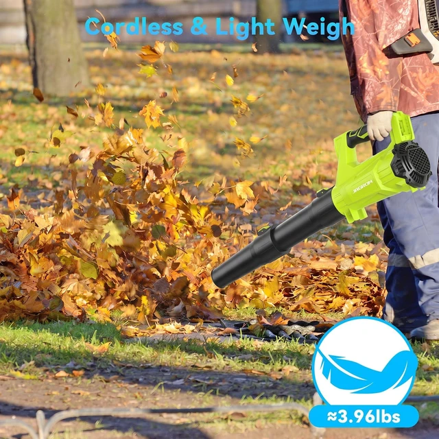 Alt view image 6 of 7 - Electric Leaf Blower Cordless with 3.0Ah Battery and Charger, 680CFM | 20V Handheld Leaf Blower for Lawn Care with 2 Speeds, Battery Powered Tool Blowing Leaves, Dust, Snow, Gravel for Patio Yard