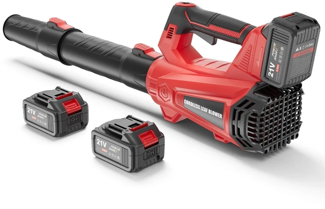 Main image of 930CFM Electric Leaf Blower Cordless with 2 X 4.0 Batteries and Charger | Battery Powered Cordless Leaf Blower, 6 Speed Modes, Portable Lightweight Handheld Snow Blower for Lawn Care, Yard - Red