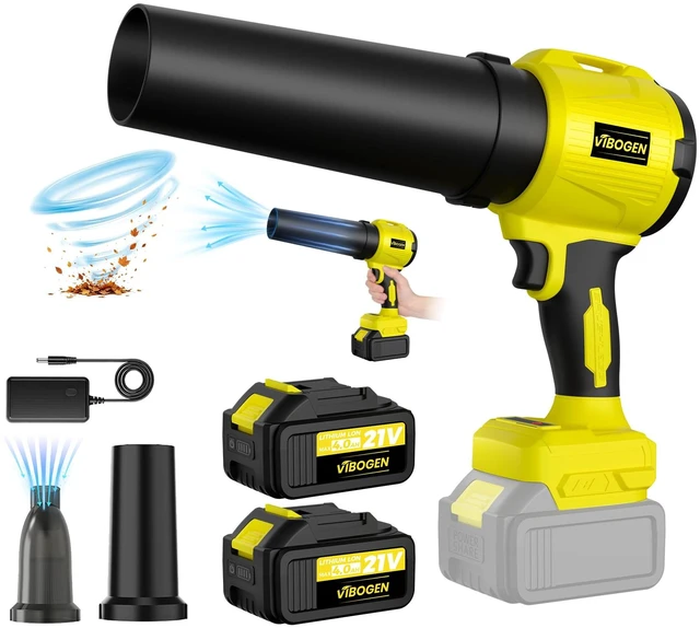 Main image of Turbo-Powered Jet Blower Small Leaf Vacuum Cordless with Battery & Charger | Eletric Portable Ergonomic Handheld 300 CFM 150 MPH Blower - Dust Vacuuming Leaf Blowing Car Drying with 2x4000mAh