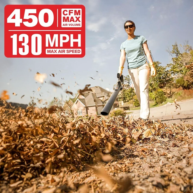 Alt view image 2 of 7 - MZK 20V Cordless Leaf Blower, Lightweight Electric Blower | with 2 x 4.0Ah Batteries & Fast Charger ,Powerful Wind Speeds for Leaves, Patio, Lawn & Yard Debris