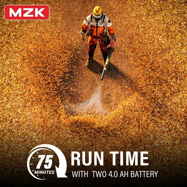 Alt view image 3 of 7 - MZK 20V Cordless Leaf Blower, Lightweight Electric Blower | with 2 x 4.0Ah Batteries & Fast Charger ,Powerful Wind Speeds for Leaves, Patio, Lawn & Yard Debris