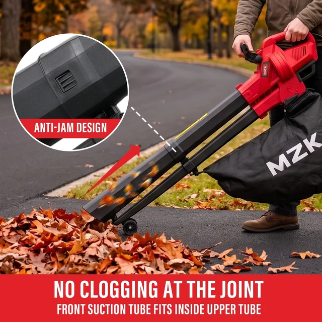 Alt view image 2 of 7 - MZK Lightweight 2-in-1 Leaf Blower Vacuum with Detachable Collection Bag, Electric Yard Cleanup Tool for Garden, Sidewalk and Patio Cleaning