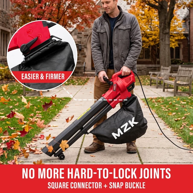 Alt view image 3 of 7 - MZK Lightweight 2-in-1 Leaf Blower Vacuum with Detachable Collection Bag, Electric Yard Cleanup Tool for Garden, Sidewalk and Patio Cleaning