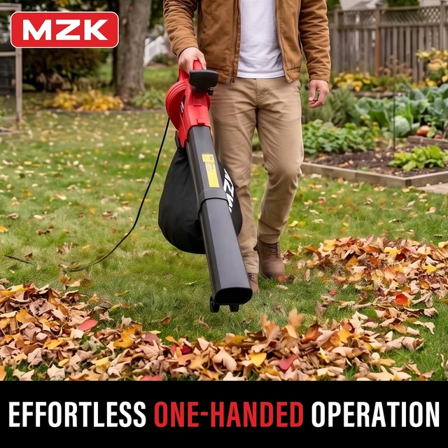 Alt view image 4 of 7 - MZK Lightweight 2-in-1 Leaf Blower Vacuum with Detachable Collection Bag, Electric Yard Cleanup Tool for Garden, Sidewalk and Patio Cleaning