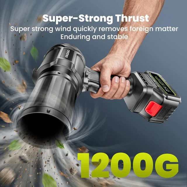Alt view image 4 of 7 - FAOGO Cordless Leaf Blower with 2 Batteries & Charger - 990,000 RPM Electric Handheld Blower, Lightweight for Lawn, Yard, Patio, Garden Care - Light Black