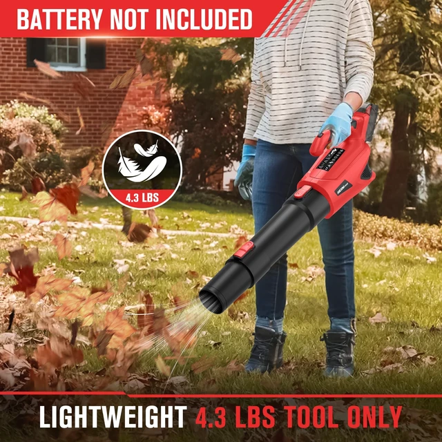 Alt view image 5 of 7 - HEINPRO Cordless Leaf Blower Compatible with Milwaukee M18 Battery | 500CFM/150MPH Electric Leaf Blower Cordless, 5 Speed Modes, Battery Powered Blowers for Lawn Care, Yard (Tool Only)