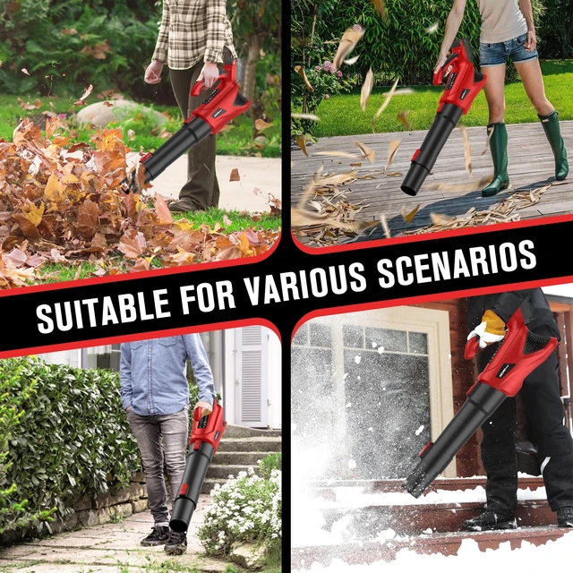 Alt view image 6 of 7 - HEINPRO Cordless Leaf Blower Compatible with Milwaukee M18 Battery | 500CFM/150MPH Electric Leaf Blower Cordless, 5 Speed Modes, Battery Powered Blowers for Lawn Care, Yard (Tool Only)