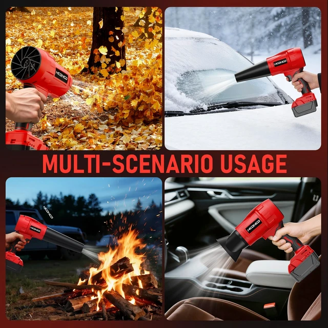 Alt view image 4 of 7 - Cordless Leaf Blower Compatible with Milwaukee 18V Battery, 720 CFM 180 MPH Handheld Turbo Jet Blower with 4 Nozzles for Yard Care, Car Drying, Electric Blower (Tool Only)