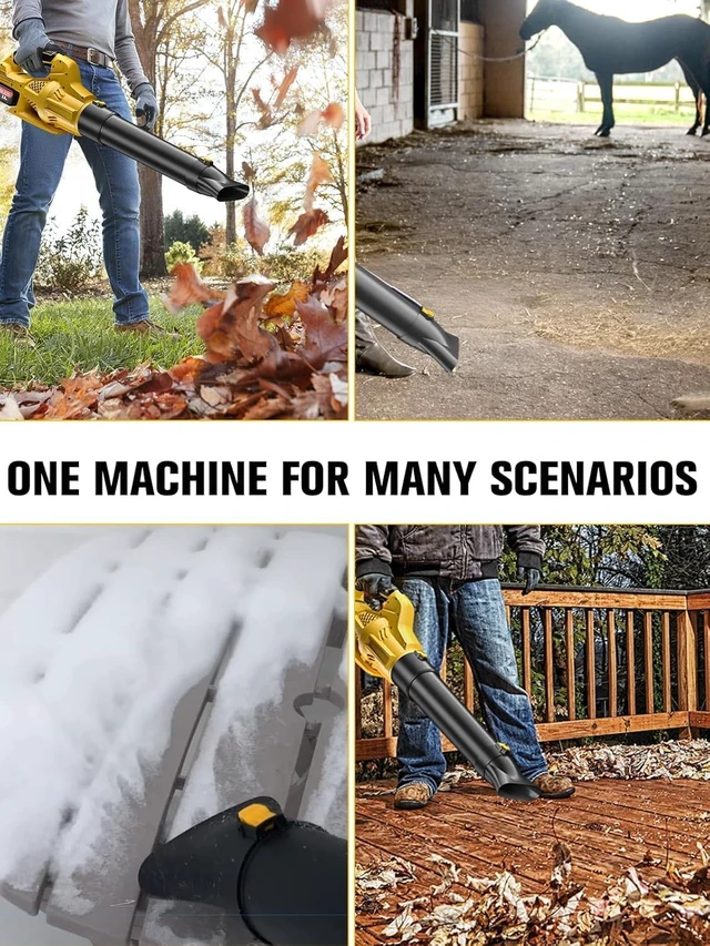 Alt view image 7 of 7 - Cordless Leaf Blower Compatible with Dewalt 20V Battery, 500 CFM, 6 Speeds | 2-Pack 3.0Ah Batteries & Charger Included, 500 CFM Airflow, 6-Speed Control for Yard, Garden, and Snow Removal