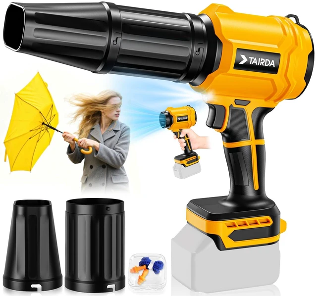Main image of TAIRDA Cordless Leaf Blower Compatible for Dewalt 20V Battery(NO Battery), Mini Turbo Jet Blower with 2 Nozzles, Lightweight & One-Hand Use, for Patio Garage Yard Shop Cleaning Car Dryer(Tool Only)
