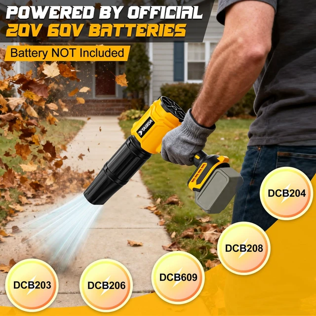 Alt view image 2 of 7 - TAIRDA Cordless Leaf Blower Compatible for Dewalt 20V Battery(NO Battery), Mini Turbo Jet Blower with 2 Nozzles, Lightweight & One-Hand Use, for Patio Garage Yard Shop Cleaning Car Dryer(Tool Only)