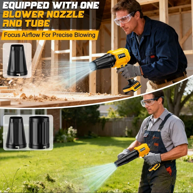 Alt view image 3 of 7 - TAIRDA Cordless Leaf Blower Compatible for Dewalt 20V Battery(NO Battery), Mini Turbo Jet Blower with 2 Nozzles, Lightweight & One-Hand Use, for Patio Garage Yard Shop Cleaning Car Dryer(Tool Only)