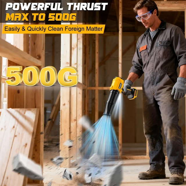 Alt view image 5 of 7 - TAIRDA Cordless Leaf Blower Compatible for Dewalt 20V Battery(NO Battery), Mini Turbo Jet Blower with 2 Nozzles, Lightweight & One-Hand Use, for Patio Garage Yard Shop Cleaning Car Dryer(Tool Only)