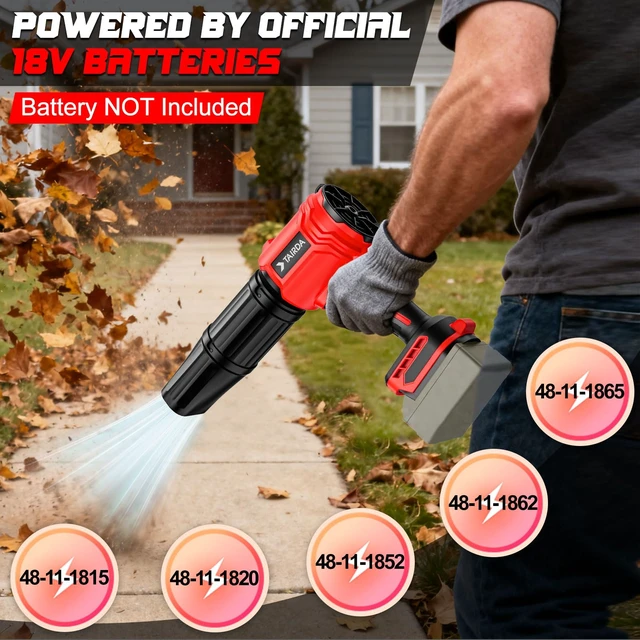 Alt view image 2 of 7 - TAIRDA Cordless Leaf Blower Compatible for Milwaukee 18V Battery(NO Battery), Mini Turbo Jet Blower with 2 Nozzles, Lightweight & One-Hand Use, for Patio Garage Yard Cleaning Car Dryer(Tool Only)