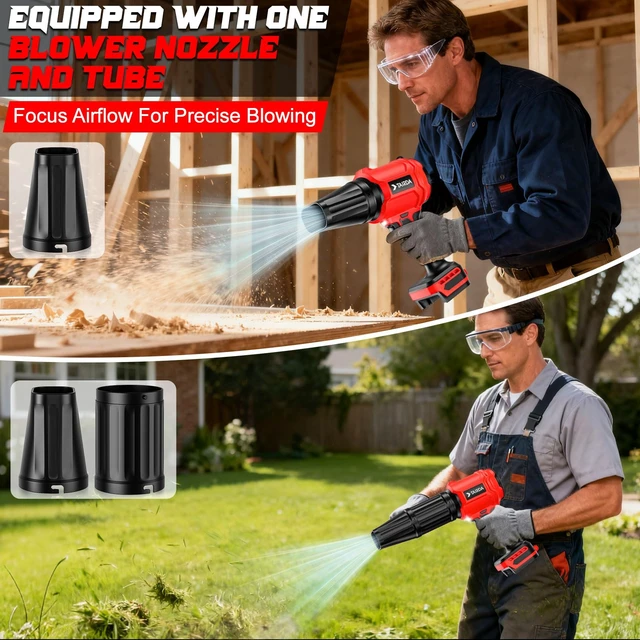 Alt view image 3 of 7 - TAIRDA Cordless Leaf Blower Compatible for Milwaukee 18V Battery(NO Battery), Mini Turbo Jet Blower with 2 Nozzles, Lightweight & One-Hand Use, for Patio Garage Yard Cleaning Car Dryer(Tool Only)