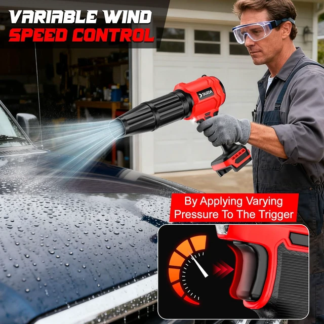 Alt view image 4 of 7 - TAIRDA Cordless Leaf Blower Compatible for Milwaukee 18V Battery(NO Battery), Mini Turbo Jet Blower with 2 Nozzles, Lightweight & One-Hand Use, for Patio Garage Yard Cleaning Car Dryer(Tool Only)