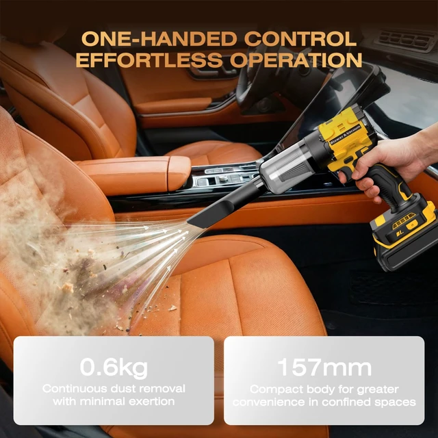 Alt view image 7 of 7 - Leaf Blower Cordless for Dewalt 20V Battery, 1300000RPM Lightweight Mini Leaf Blower Handheld Electric Leaf Blower, 2-in-1 Portable Blower &Vacuum for Lawn Dust/Snow Blowing (Not Battery