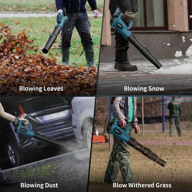 Alt view image 6 of 6 - LEAPUL Leaf Blower Cordless with 2 Batteries & Fast Charger, Navy Blue | 21V Battery Powered, Powerful Airflow, 4Lbs Lightweight, One-Hand Use, Easy Assembly, Ideal For Patio & Lawn Care