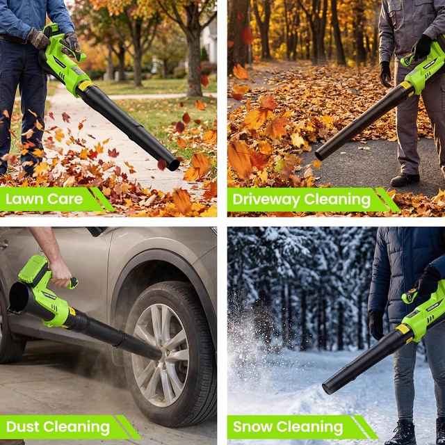 Alt view image 7 of 7 - 650 CFM Leaf Blower Cordless with 2 * 2.0Ah Batteries and Charger | 200 MPH 6 Speeds Electric Leaf Blower for Lawn Care, Yard, Patio & Driveway Cleanup, 3.4 Lbs Lightweight, Low Noise