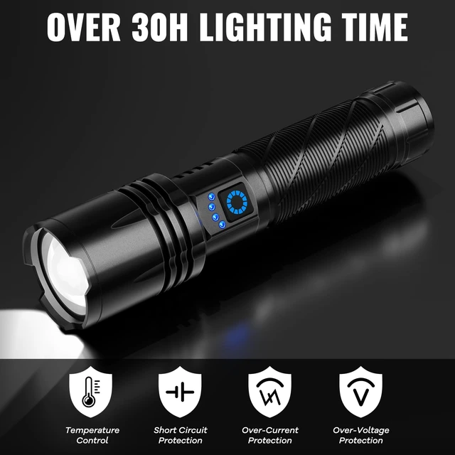 Alt view image 3 of 7 - MIXILIN Rechargeable Flashlights, Super Bright 99000LM LED Flashlights for Home Camping Emergencies, 5 Modes High Lumens Flashlights Powerful Flash Light with USB Cable
