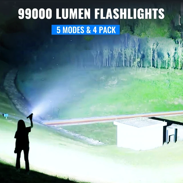 Alt view image 2 of 7 - MIXILIN Rechargeable Flashlights, Super Bright 99000LM LED Flashlights for Home Camping Emergencies, 5 Modes High Lumens Flashlights Powerful Flash Light with USB Cable